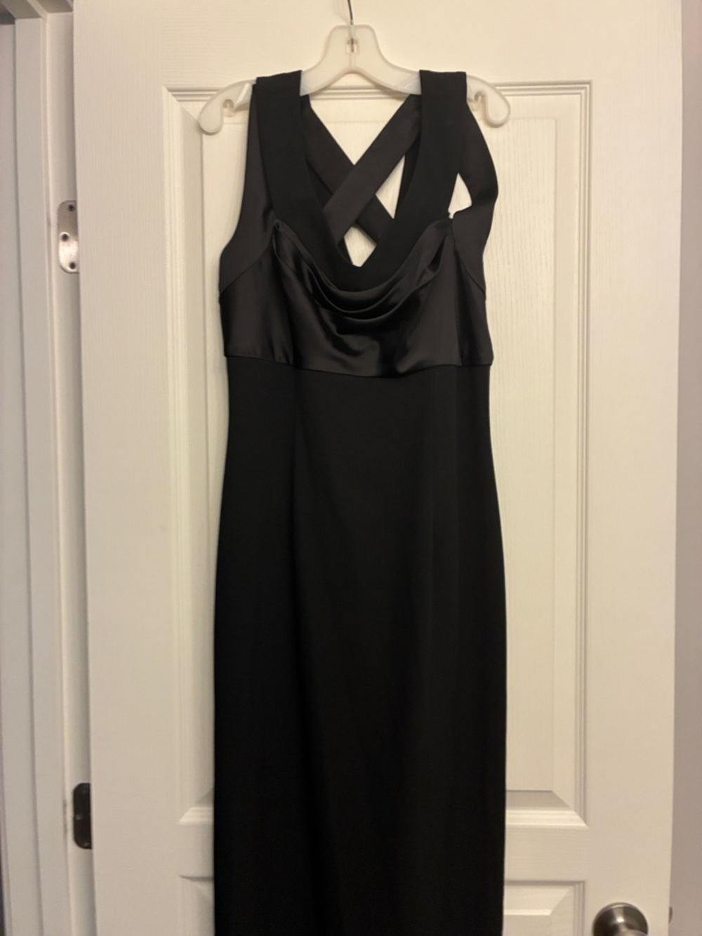 Elegant Black Satin Evening Dress